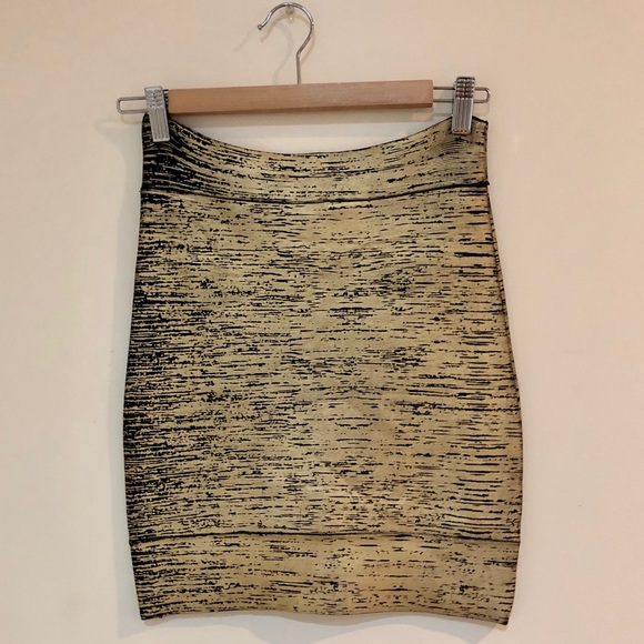BCBGMaxAzria Gold Foil Bandage Skirt - Picture 4 of 4